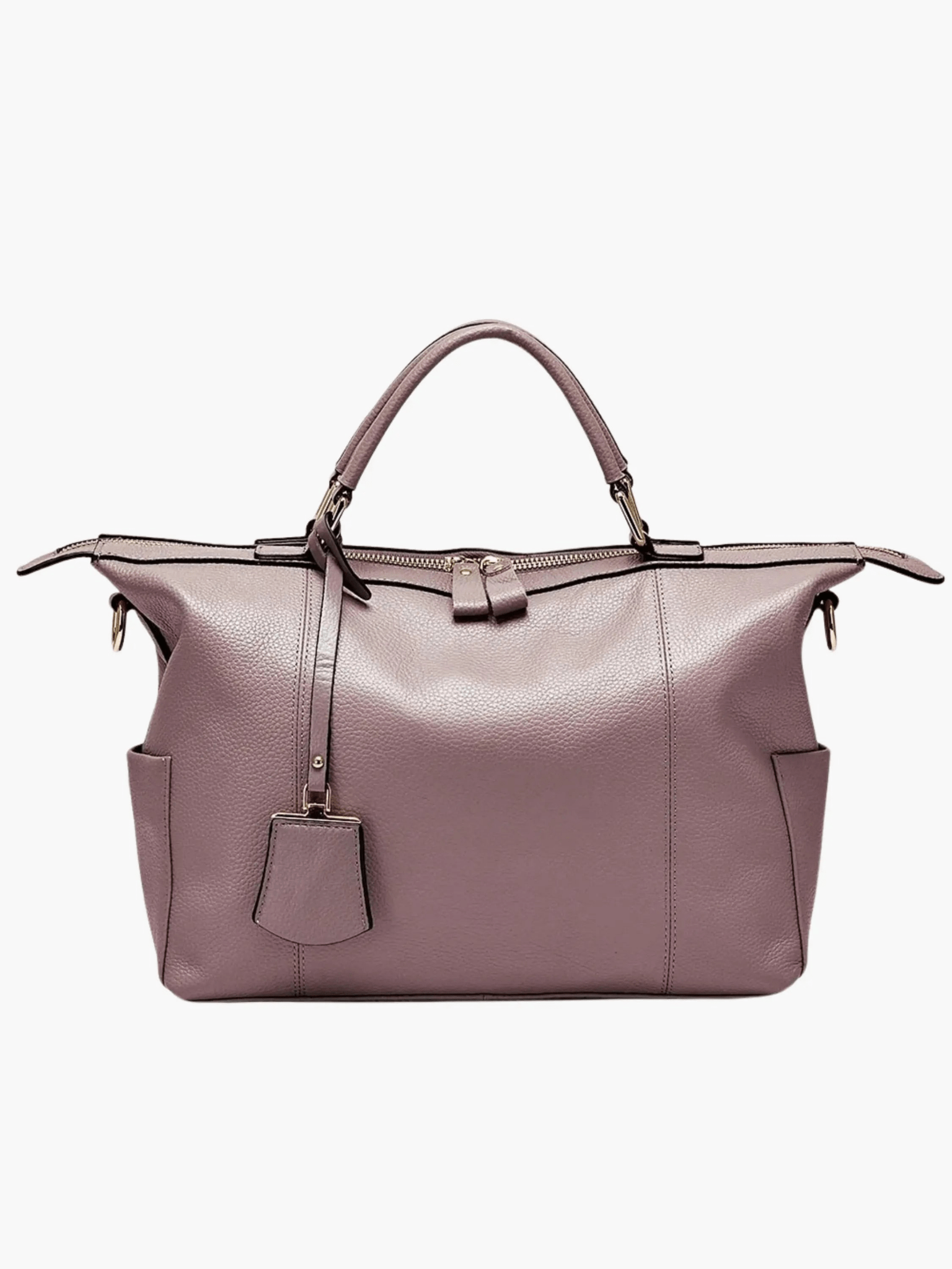 Madeline | Brown Leather Weekender Tote – Chic & Spacious - in Purple | Arvea Bags