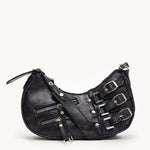 Madelon | Luxury Red Leather Shoulder Bag – Bold & Edgy - in Black | Arvea Bags