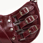 Madelon | Luxury Red Leather Shoulder Bag – Bold & Edgy - in Red | Arvea Bags