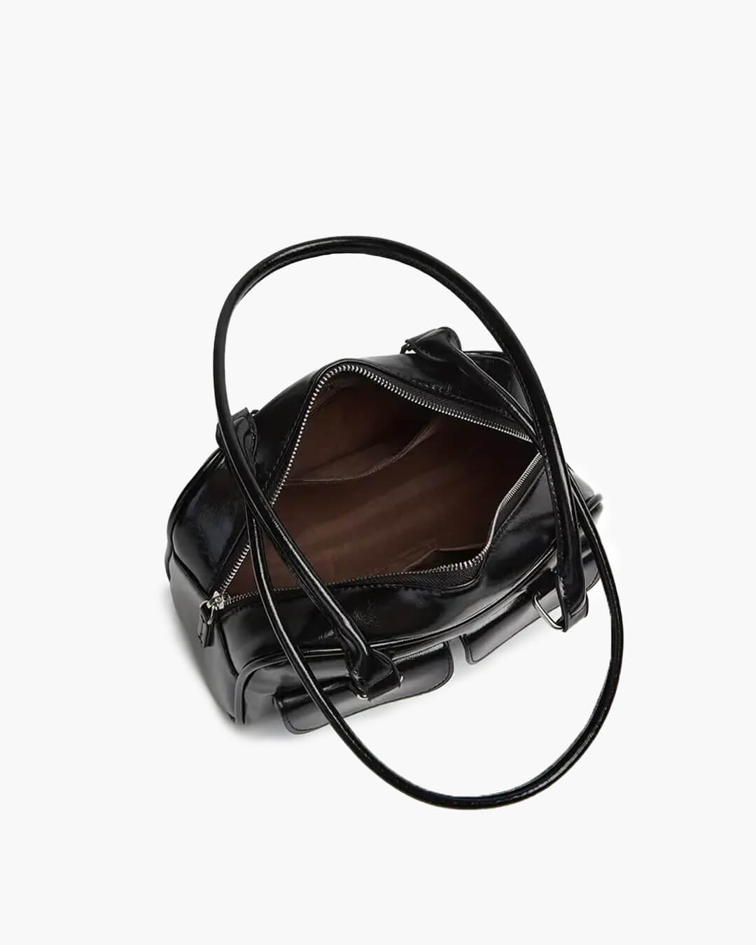 Maelle Pocket Tote Bag – Organised Everyday Handbag with Front Pockets - in Black | Arvea Bags