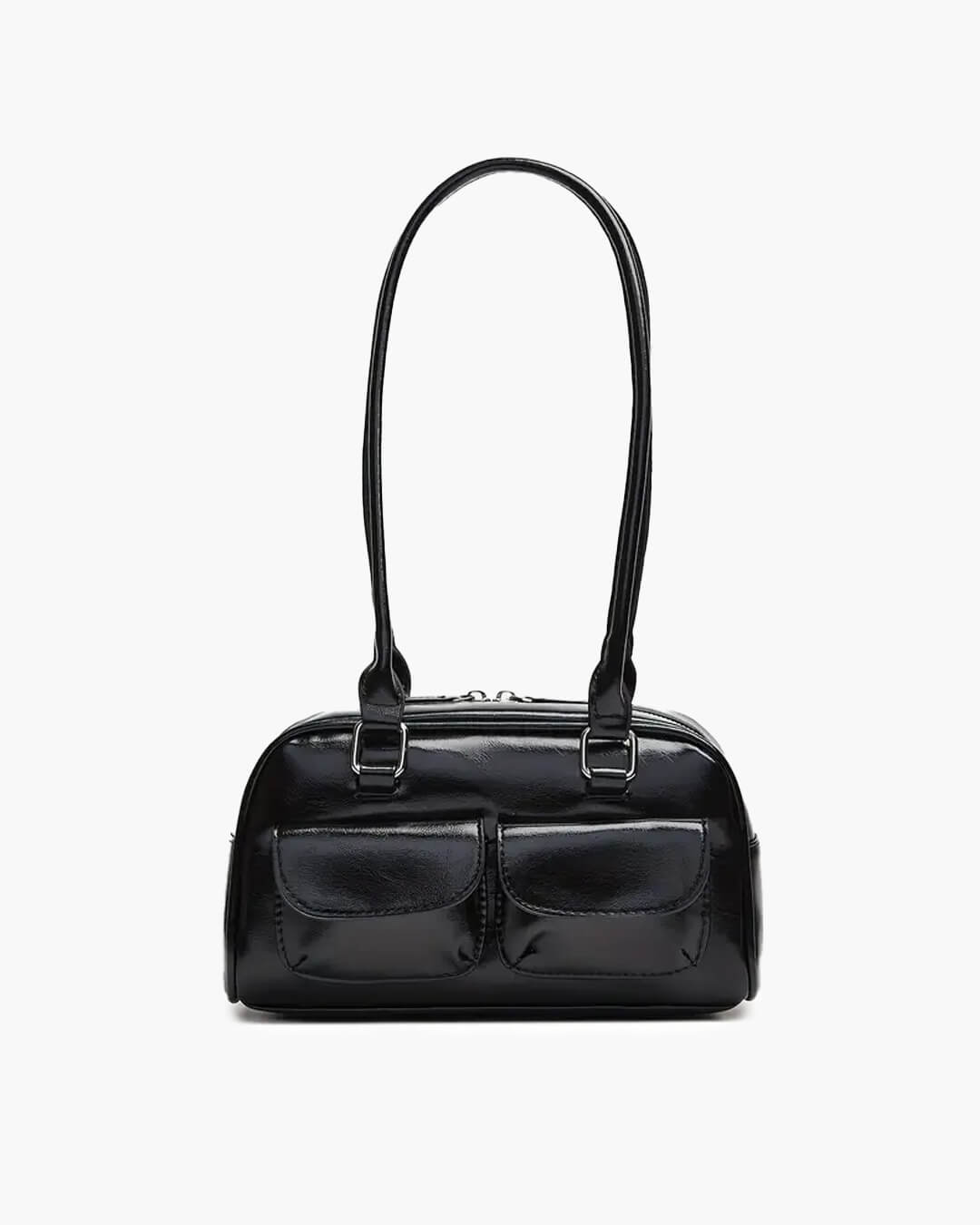 Maelle Pocket Tote Bag – Organised Everyday Handbag with Front Pockets - in Black | Arvea Bags