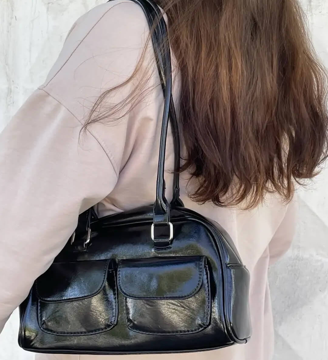 Maelle Pocket Tote Bag – Organised Everyday Handbag with Front Pockets - in Black | Arvea Bags