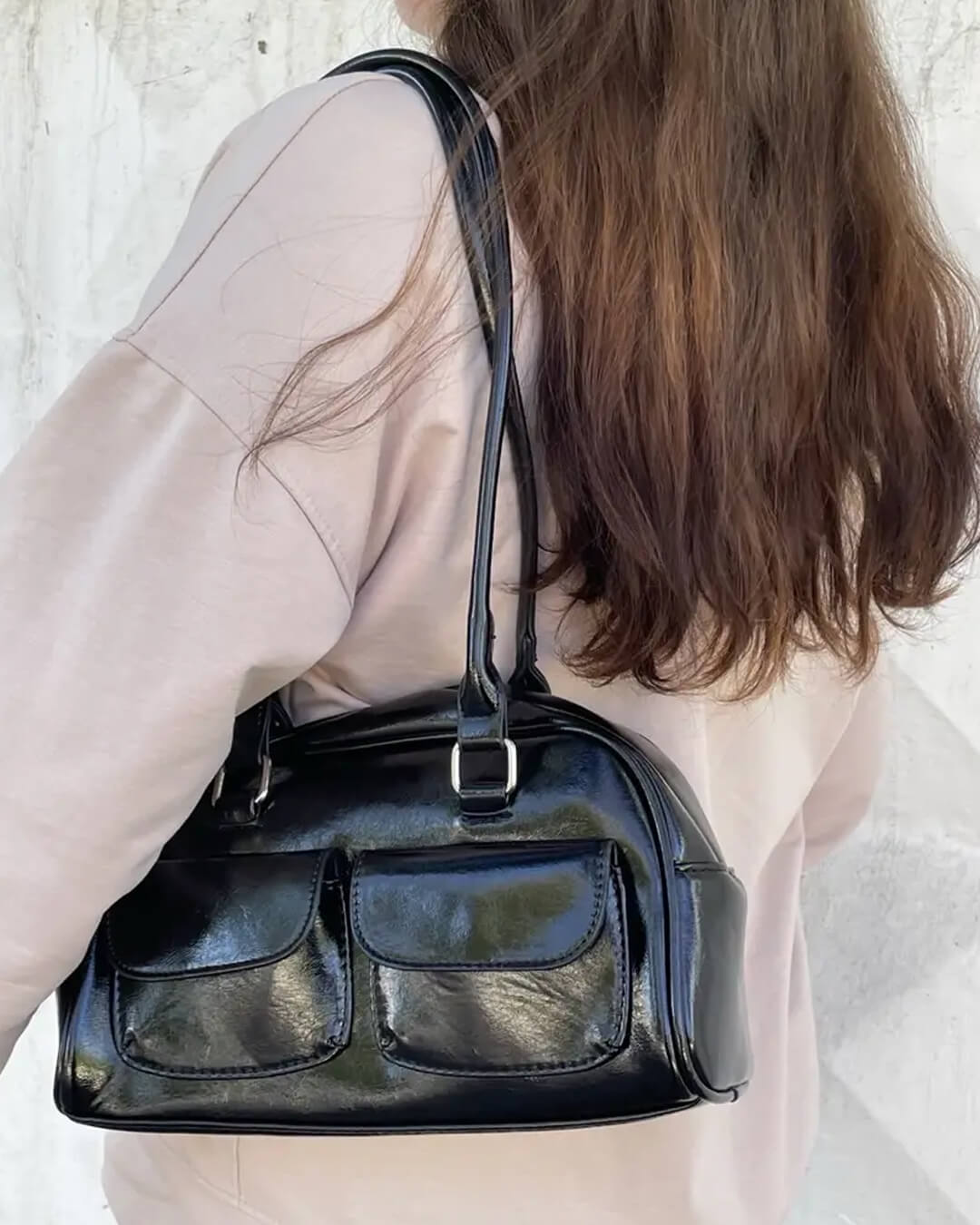 Maelle Pocket Tote Bag – Organised Everyday Handbag with Front Pockets - in Black | Arvea Bags