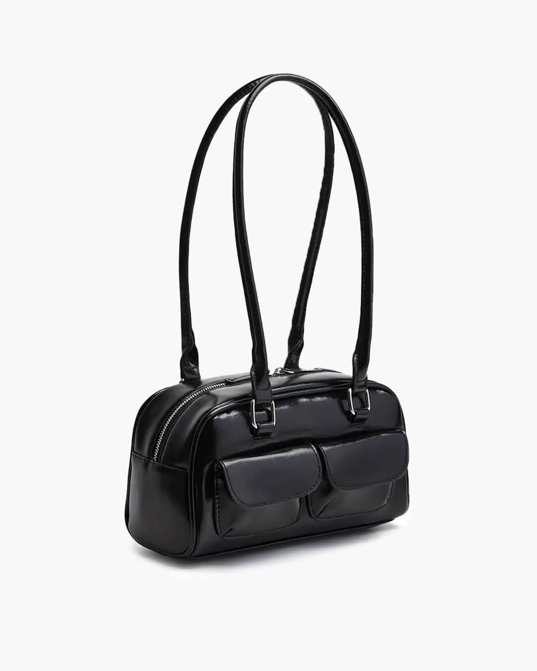 Maelle Pocket Tote Bag – Organised Everyday Handbag with Front Pockets - in Black | Arvea Bags