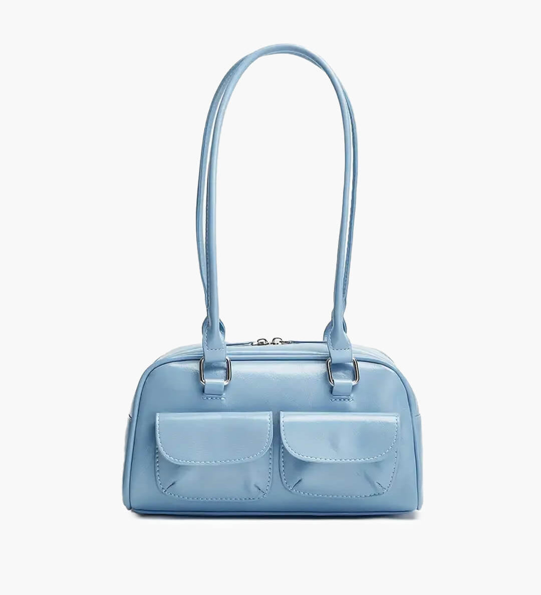 Maelle Pocket Tote Bag – Organised Everyday Handbag with Front Pockets - in Blue | Arvea Bags
