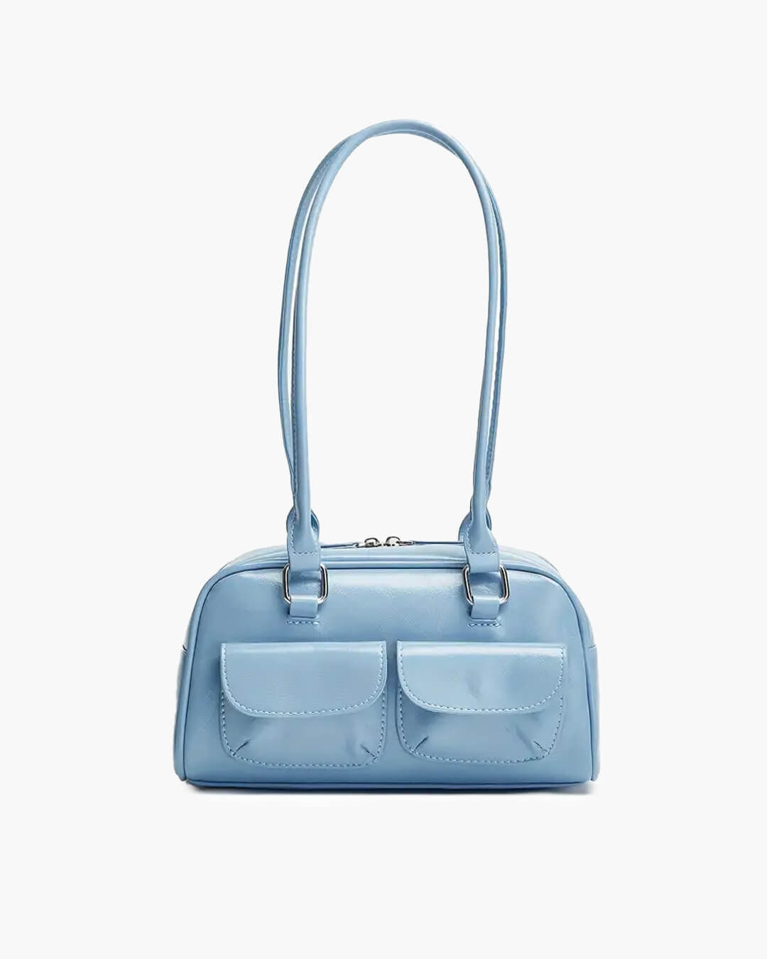 Maelle Pocket Tote Bag – Organised Everyday Handbag with Front Pockets - in Blue | Arvea Bags