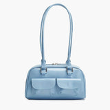 Maelle Pocket Tote Bag – Organised Everyday Handbag with Front Pockets - in Blue | Arvea Bags