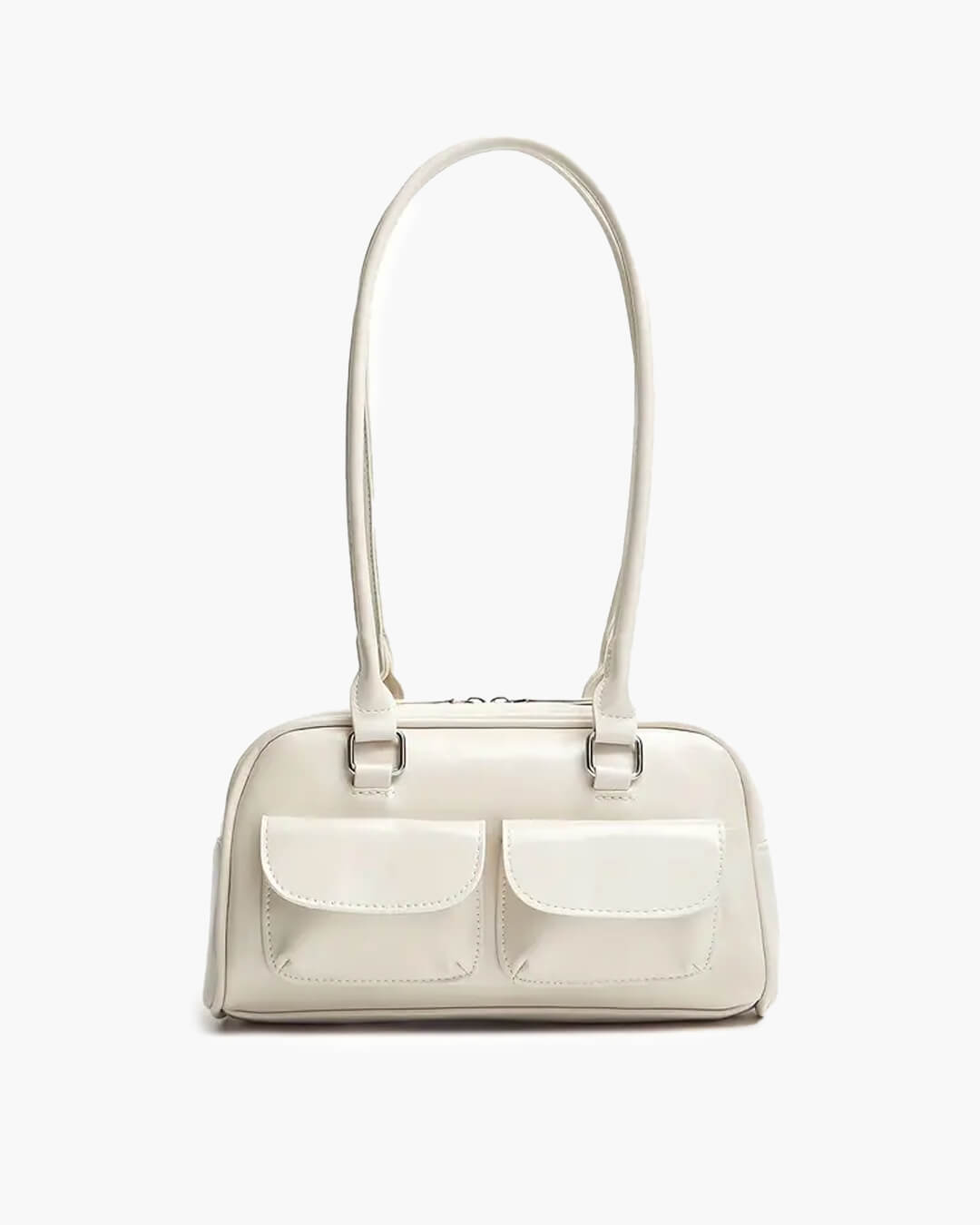Maelle Pocket Tote Bag – Organised Everyday Handbag with Front Pockets - in White | Arvea Bags