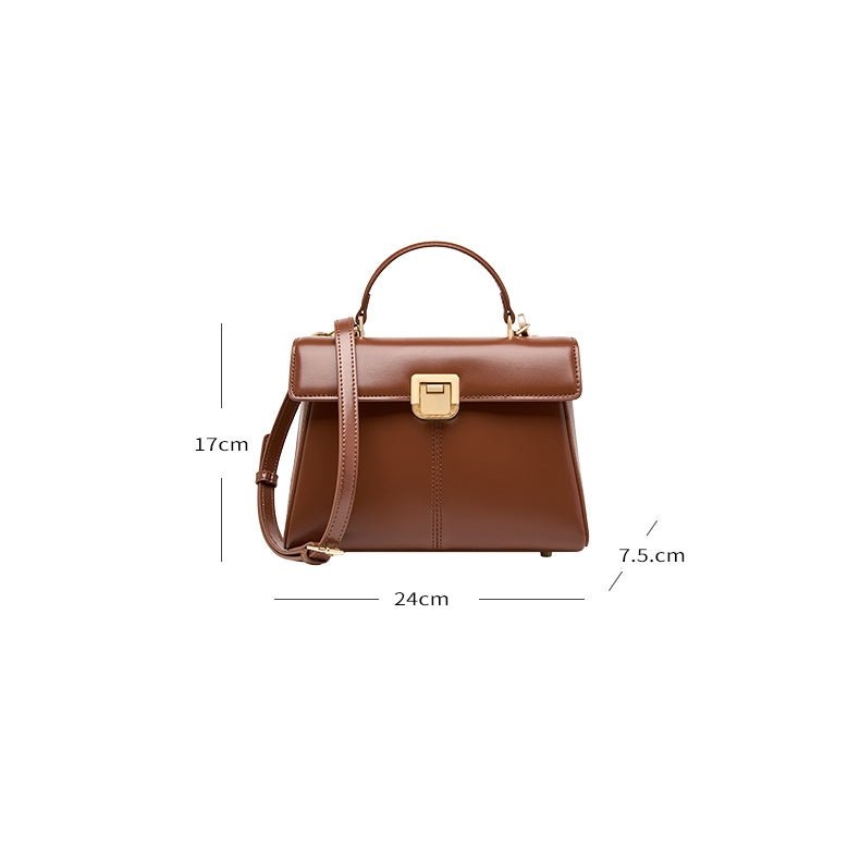 Marcelline | Elegant Black Leather Top - Handle Bag – Classic Luxury & Versatility - in Black | Arvea Bags