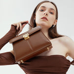 Marcelline | Elegant Black Leather Top - Handle Bag – Classic Luxury & Versatility - in Black | Arvea Bags