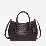 Mariana Woven Mini Tote - Soft Silhouette - in Dark Brown | Arvea Bags