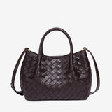 Mariana Woven Mini Tote - Soft Silhouette - in Dark Brown | Arvea Bags