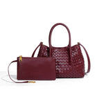 Mariana Woven Mini Tote - Soft Silhouette - in Wine Red | Arvea Bags