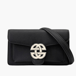 Mariselle | Luxe Taupe Leather Crossbody Bag – Elegant & Versatile - in Black | Arvea Bags