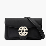 Mariselle | Luxe Taupe Leather Crossbody Bag – Elegant & Versatile - in Black | Arvea Bags