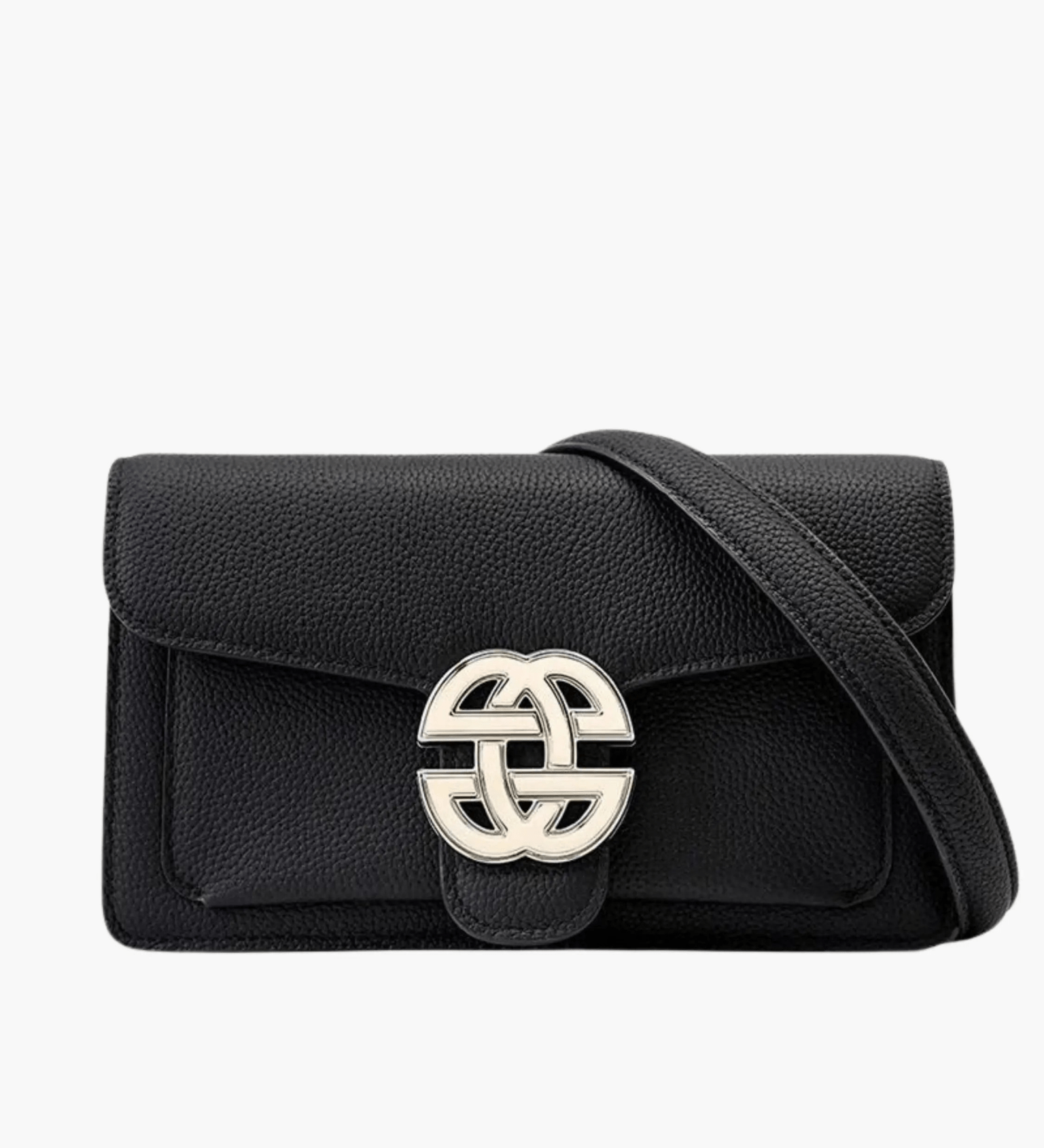 Mariselle | Luxe Taupe Leather Crossbody Bag – Elegant & Versatile - in Black | Arvea Bags