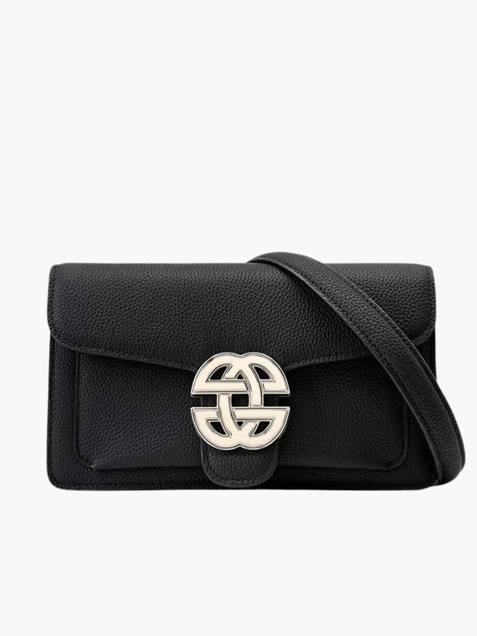 Mariselle | Luxe Taupe Leather Crossbody Bag – Elegant & Versatile - in Black | Arvea Bags