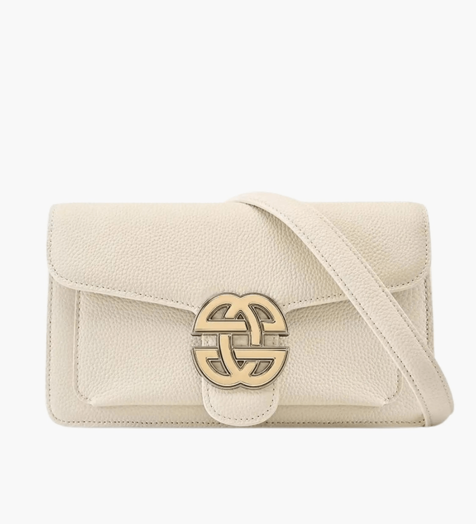 Mariselle | Luxe Taupe Leather Crossbody Bag – Elegant & Versatile - in Light Beige | Arvea Bags