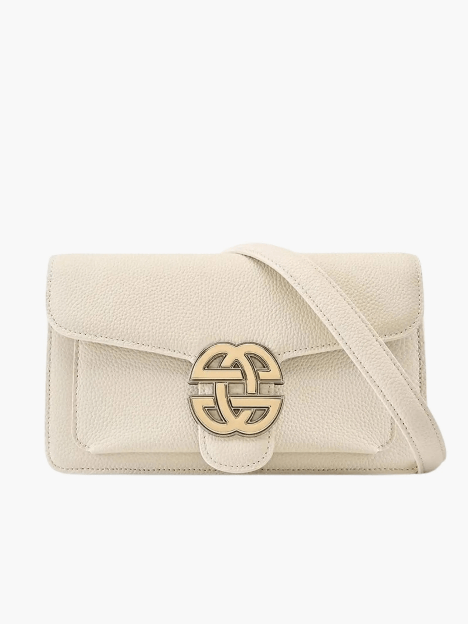 Mariselle | Luxe Taupe Leather Crossbody Bag – Elegant & Versatile - in Light Beige | Arvea Bags