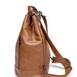 Marzena | Black Convertible Leather Backpack – Sleek Versatility - in Black | Arvea Bags