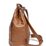 Marzena | Black Convertible Leather Backpack – Sleek Versatility - in Black | Arvea Bags