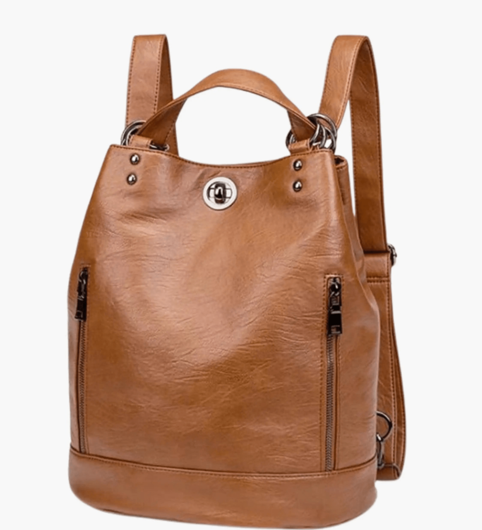 Marzena | Black Convertible Leather Backpack – Sleek Versatility - in Black | Arvea Bags