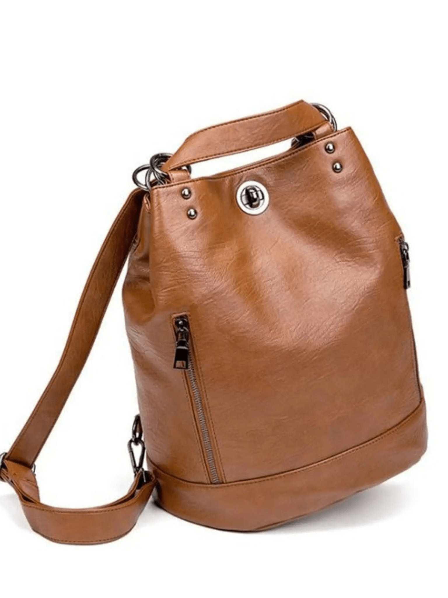 Marzena | Black Convertible Leather Backpack – Sleek Versatility - in Black | Arvea Bags