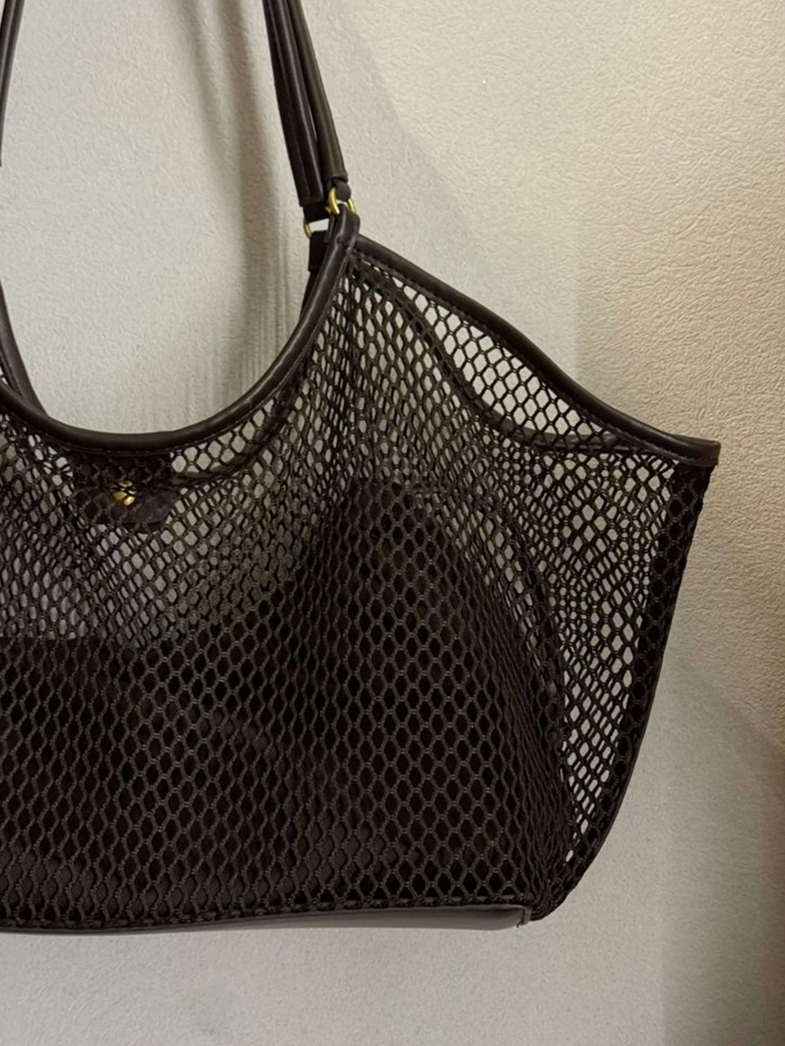 Maya Mesh Shopper Bag – Lightweight Spacious Tote for Everyday Use - in Brown | Arvea Bags