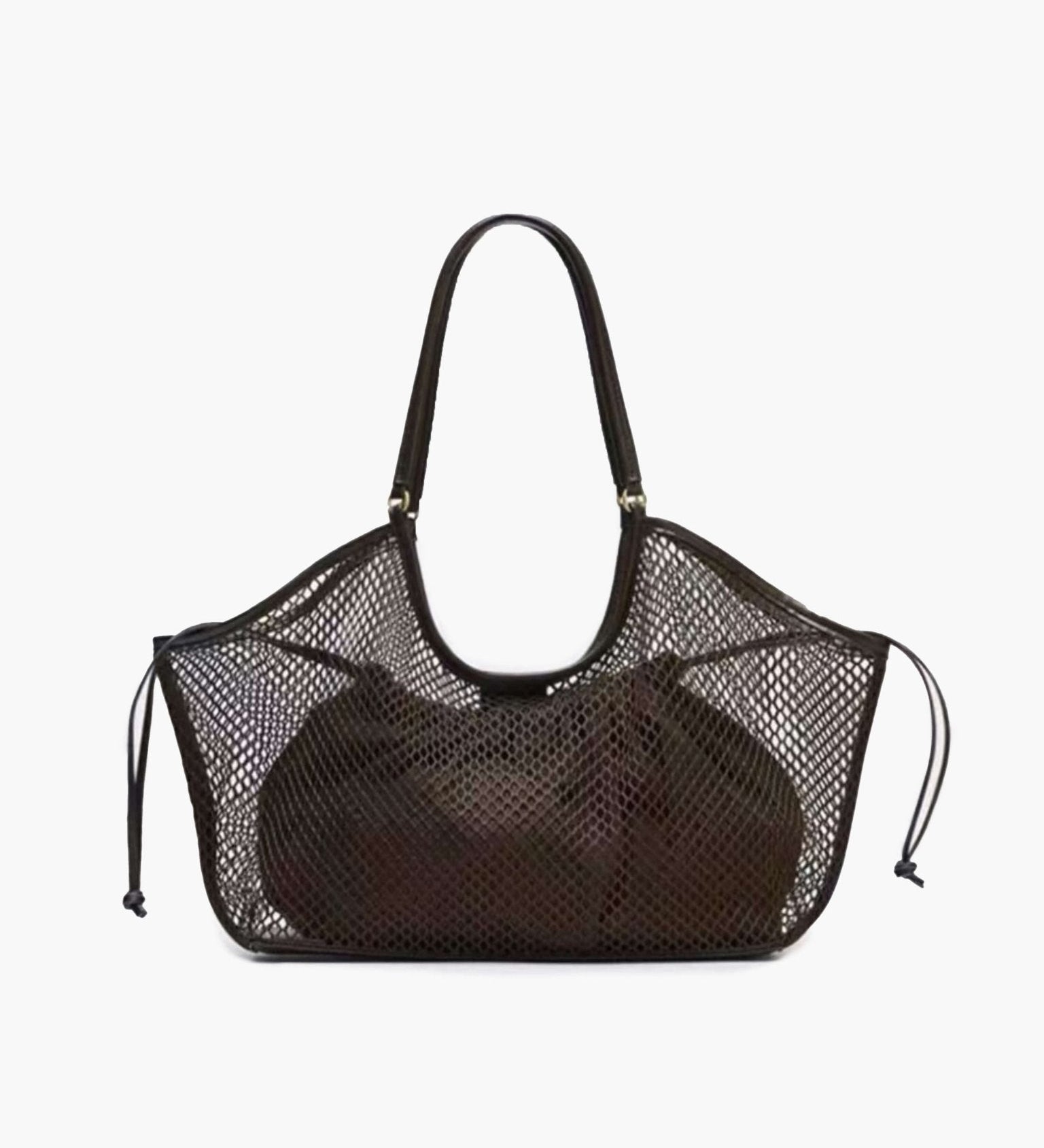 Maya Mesh Shopper Bag – Lightweight Spacious Tote for Everyday Use - in Brown | Arvea Bags
