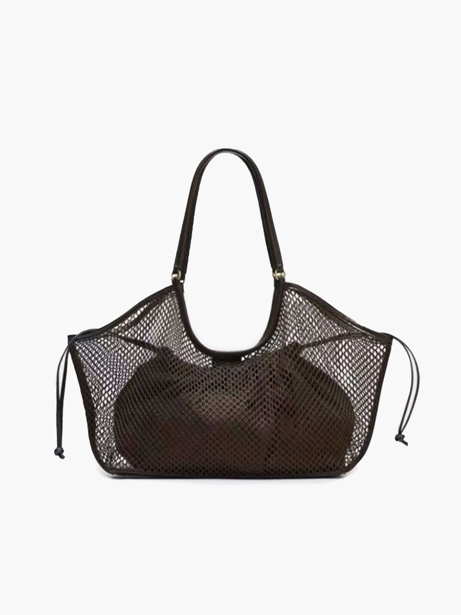 Maya Mesh Shopper Bag – Lightweight Spacious Tote for Everyday Use - in Brown | Arvea Bags