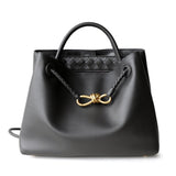 Melisande | Elegant Brown Leather Drawstring Bag – Chic & Timeless Design - in Grey | Arvea Bags