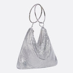 Mesh Evening Bag – Elegant Drape Handheld Purse - in Silver | Arvea Bags