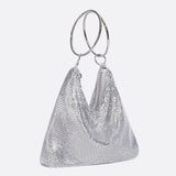 Mesh Evening Bag – Elegant Drape Handheld Purse - in Silver | Arvea Bags