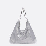 Mesh Evening Bag – Elegant Drape Handheld Purse - in Silver | Arvea Bags