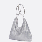 Mesh Evening Bag – Elegant Drape Handheld Purse - in Silver | Arvea Bags