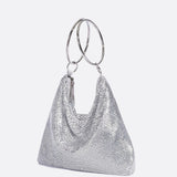 Mesh Evening Bag – Elegant Drape Handheld Purse - in Silver | Arvea Bags