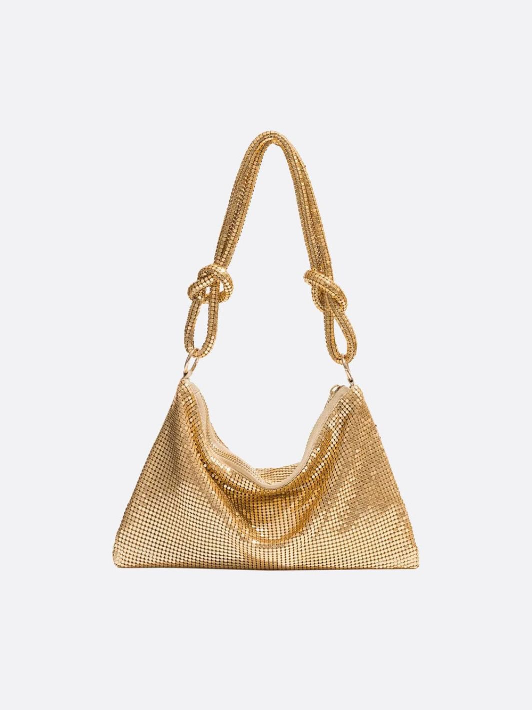 Mesh Shoulder Bag – Chic Party Evening Purse - in Gold | Arvea Bags