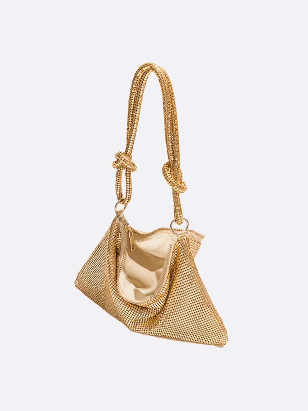 Mesh Shoulder Bag – Chic Party Evening Purse - in Gold | Arvea Bags