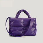 Mia | Brown Puffer Shoulder Bag – Trendy & Cozy - in Blue | Arvea Bags