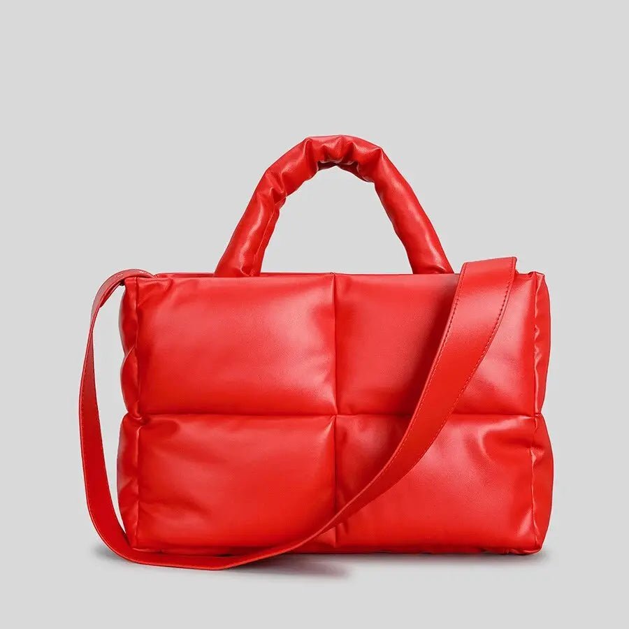 Mia | Brown Puffer Shoulder Bag – Trendy & Cozy - in Blue | Arvea Bags