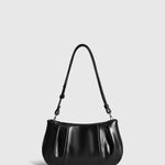 Mia | Classic Pleated Shoulder Bag – Timeless Elegance & Functionality - in Black | Arvea Bags