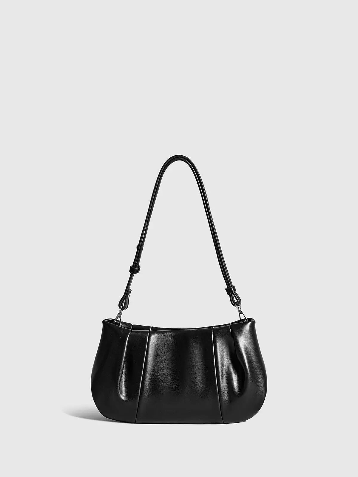 Mia | Classic Pleated Shoulder Bag – Timeless Elegance & Functionality - in Black | Arvea Bags