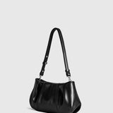 Mia | Classic Pleated Shoulder Bag – Timeless Elegance & Functionality - in Black | Arvea Bags