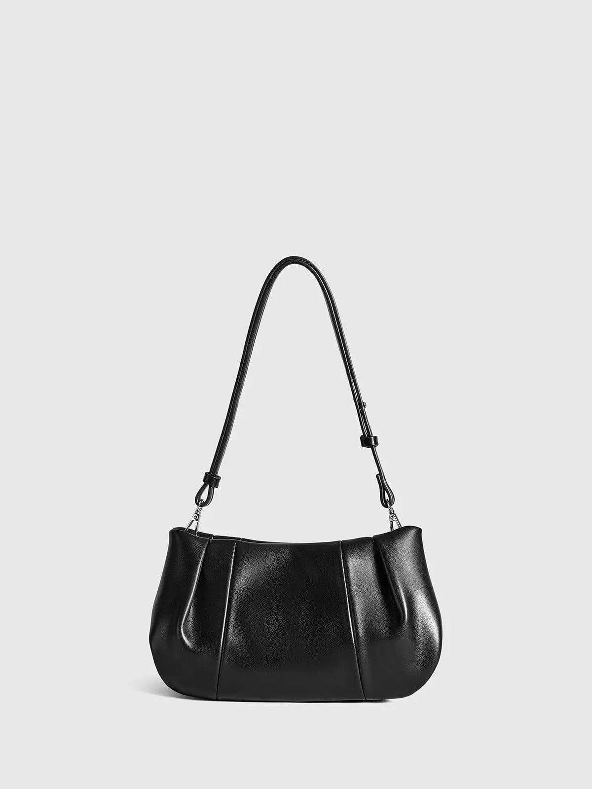 Mia | Classic Pleated Shoulder Bag – Timeless Elegance & Functionality - in Black | Arvea Bags