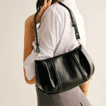 Mia | Classic Pleated Shoulder Bag – Timeless Elegance & Functionality - in Black | Arvea Bags