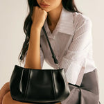 Mia | Classic Pleated Shoulder Bag – Timeless Elegance & Functionality - in Black | Arvea Bags
