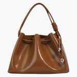 Mila | Luxe Caramel Leather Bucket Bag – Chic & Spacious - in Black | Arvea Bags
