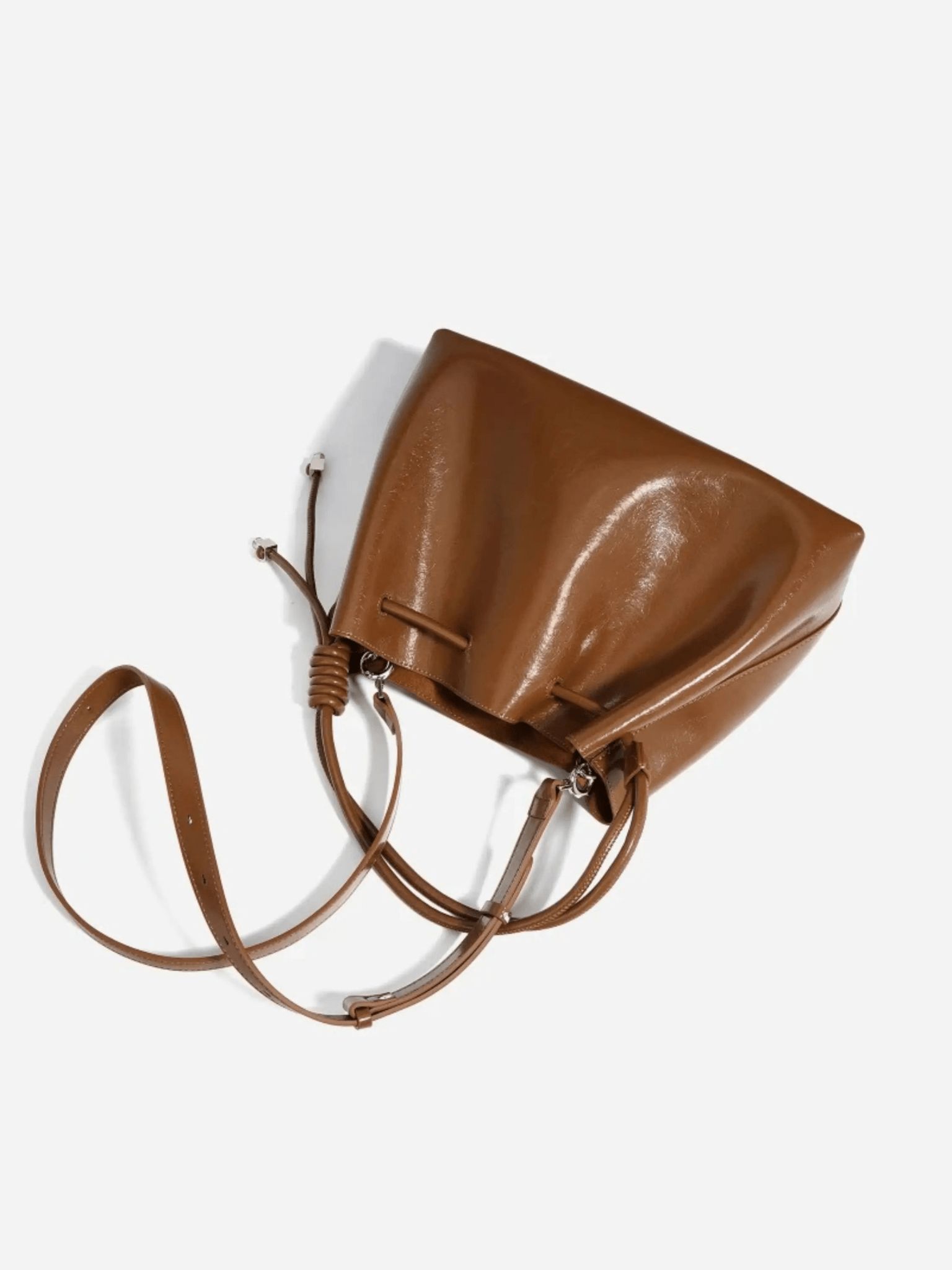 Mila | Luxe Caramel Leather Bucket Bag – Chic & Spacious - in Black | Arvea Bags