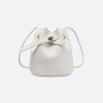 Mini Bucket Bag with Drawstring and Turn - Lock Closure - in Light Beige | Arvea Bags