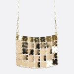 Mini chain - link bag with square metallic plates - in Gold | Arvea Bags